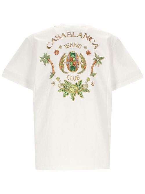 White t-shirt with logo print Casablanca | WS24JTS00201JOYAUX D AFRIQUE TENNIS CLUB